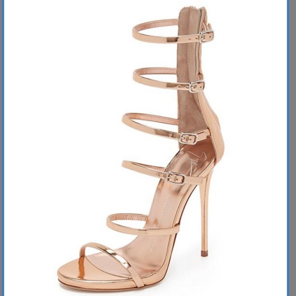 Giuseppe Zanotti Rose Gold Strappy Sandals